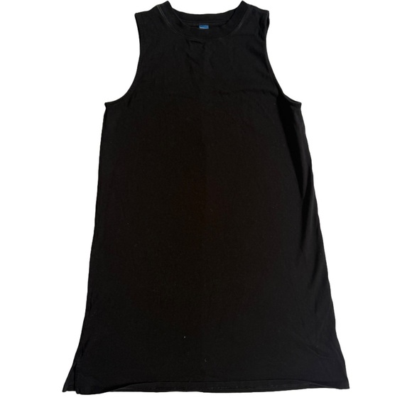 OLD NAVY BLACK SLEEVELESS VINTAGE T-SHIRT HIGH NECKLINE FLOWY MATERNITY DRESS XS - Picture 2 of 6